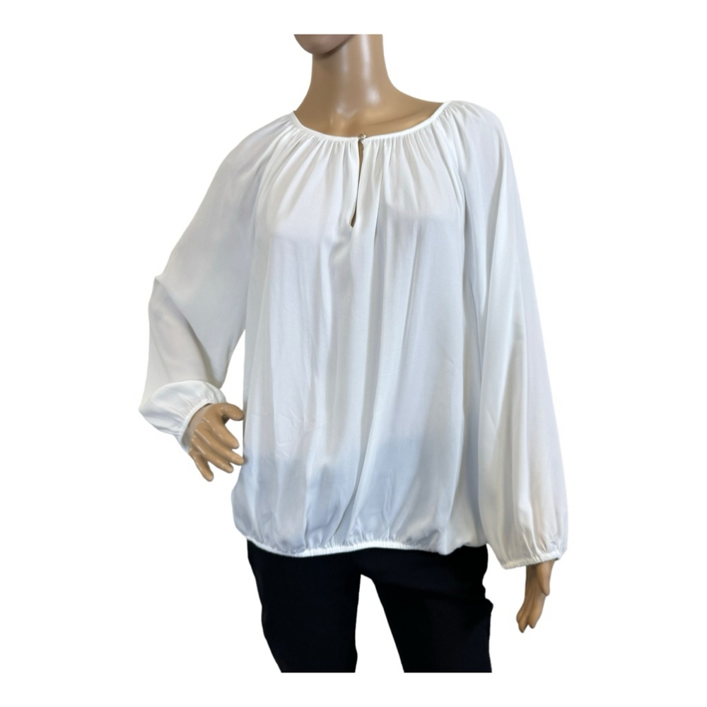 Vince Camuto Long Sleeve Keyhole Front Rumple Peasant